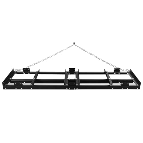 6FT Drag Harrow Driveway Grader Heavy Duty Power Lawn Rake with 4FT Chain Tow Behind for ATV, UTV, Tractor, Mower, Land Leveler for Gravel, Sand, Soil, Hay - size: 6FT