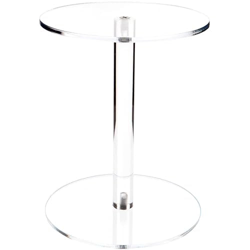 Plymor 9.5" H x 7.5" Round Clear Acrylic Barbell Pedestal Display Riser | 1/4" thick - size: 9.5" x 7.5" x 7.5"
