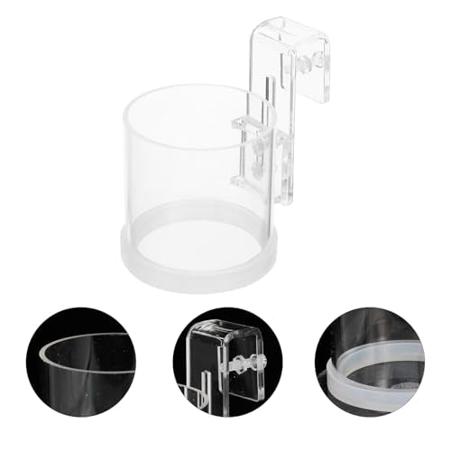 Happyyami Reusable Acrylic Fish Feeder Ring with Hook Large Aquarium Feeding Circle for Fish Tanks Floating Food Holder for Aquarium Supplies