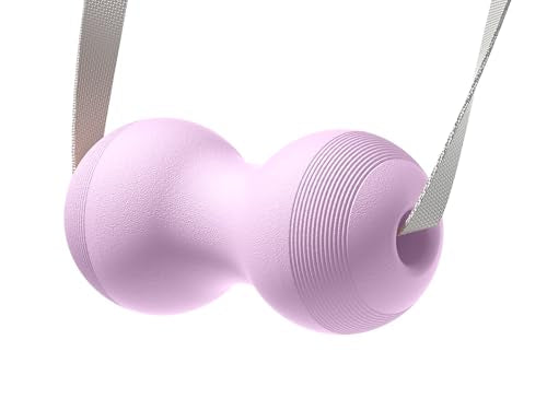 VICSKY Peanut Massage Ball with Adjustable Strap & Handles- Double Lacrosse Myofascial Release Ball, Deep Tissue Roller for Feet Neck & Legs, Muscle Pain Reliever, Easy Control (Purple) - color: A: Purple, Peanut Ball
