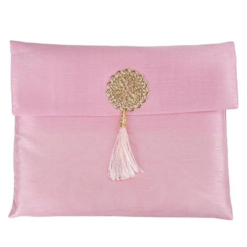 Modefa Islamic Prayer Mat Muslim Gifts - Thin Travel Muslim Prayer Rug in Taffeta Gift Bag with Tasbih Beads Prayer Matt Islam - Chenille Turkish Praying Carpet - Ramadan Gifts (Pink) - color: Pink