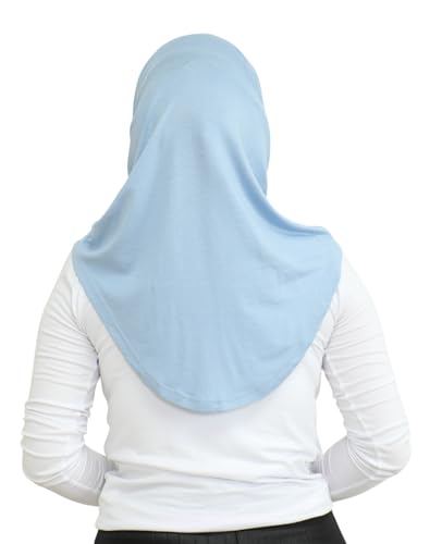 Prien Sport Instant Hijab For Women, Muslim Cotton Turban, Soft Head Scarf, Ready To Wear Hijabs Prayer Clothes, Islamic Wear - color: Light Blue