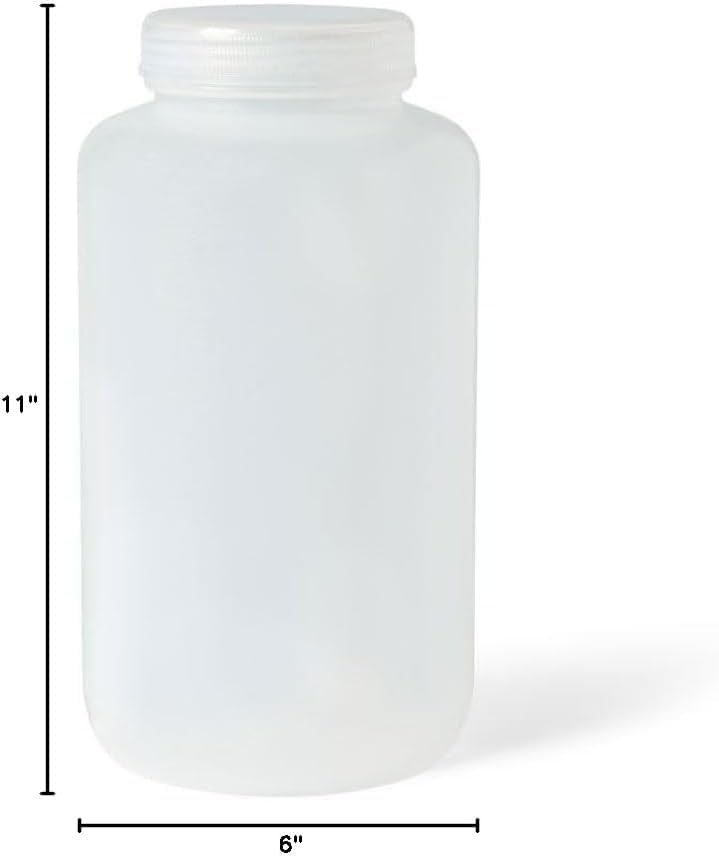 United Scientific® Unistore™ - Sample Container with Lid - Laboratory Grade Polypropylene Wide Mouth Reagent Bottle - 135oz Container with Lid (4000ml), Plastic Bottles with Lids, Pack of 1 | 135 oz Reagent Bottle, Autoclavable to 121°C, BPA-Free Polyprop