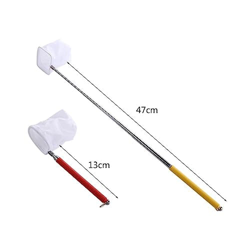 Retractable Aquarium Fish Net, Long Handle Fish Tank Fish Net, Fish Tank Cleaning Catching Net Fish Scoop Aquarium Supplies - size: square