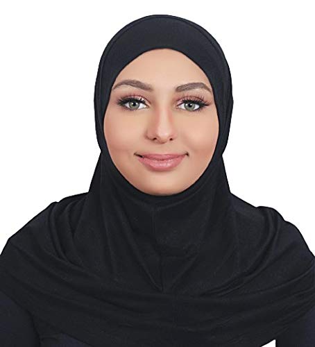 AL AMIRA One Piece Cotton Hijab – Easy Slip-On Style - color: Black
