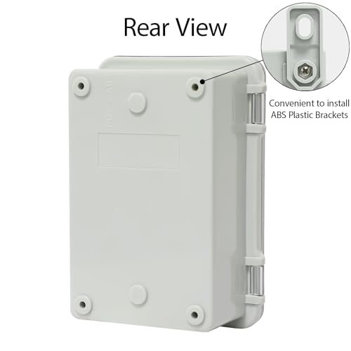 ABS Plastic Dustproof Waterproof IP65 Junction Box Hinged Shell Universal Electrical Project Enclosure Gray, with PC Transparent Clear Cover 5.9 x 3.9 x 2.8inch(150 x100 x70mm), 2 Pack - size: 5.9" x 3.9"x 2.8" (2pc)