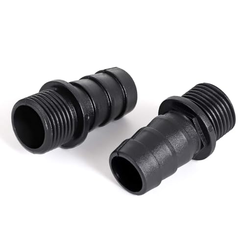 Hose Barb Fitting 3/4" Barb x G1/2" Male Thread Adapter (3 Pack), Plastic BSP Barb to Male Connector for Submersible Pump, Pond, Aquarium, Irrigation, Hydroponics