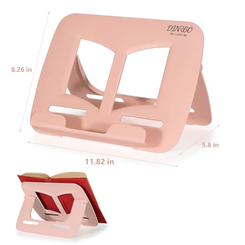 Book Stand, Music Stand, Book Holder, Portable Cookbook Stand, Book Stand for Reading, Recipe Book Holder, for Kids boy Girl, Back to School Supplies (11.82" * 8.26") - color: A2(pink+white)