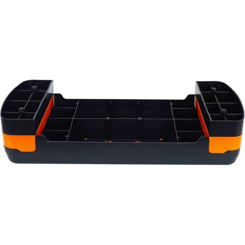 Fitvids Aerobic Step Platform Trainer with Adjustable 2-Level Risers, 400 Pound Weight Capacity – Non-Slip Exercise Stepper - color: Black/Orange