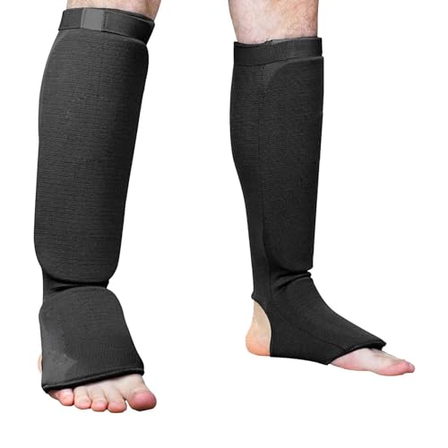 Kickboxing Shin Guard - Shin Kickboxing Pad, Lightweight Shin Instep | Padded Guards | Breathable Instep Guard Training, Easy to Handle Sparring Protective Gear, Shin Kick Pads for Adults - size: Medium