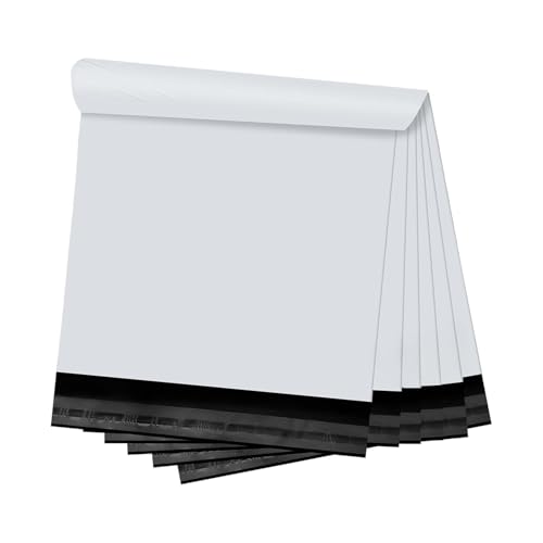 White Poly Mailers 19x24 in, Large Shipping Bags, 50 Pcs | Large mailing bags for shipping clothes and shipping envelopes for packing shirts, hoodies, and apparel. - size: 19" x 24" 50pcs