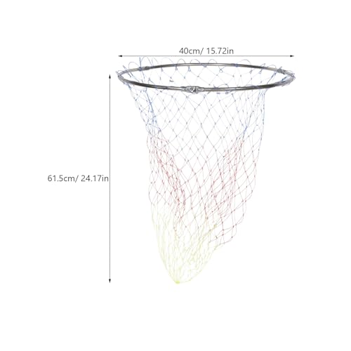 Healifty Fishing Catching Tool Stainless Steel Mesh Basket 40cm Diameter Foldable Replacement Net Head with 8mm Connector for Freshwater and Saltwater Fishing
