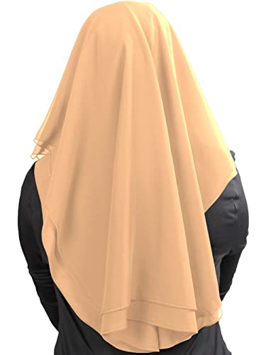 MyBatua 3 Layers Saudi Niqab In Breathable Georgette, Wholesale Price, 1pc Face Veil NQ-003 - color: Peach
