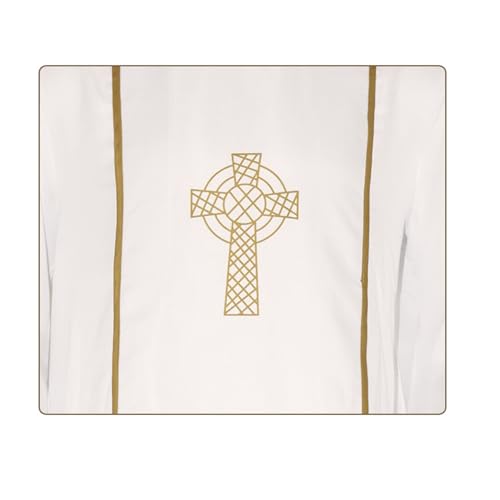 MIAOCOS Medieval Pastor Outfit Clergy White Robe Historical Priest Costume Church Plays Clergy Gown Hajj Eid - size: Medium