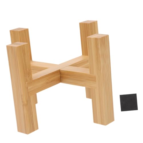 1Set Wooden Flowerpot Stand with Non Slip Mats Legged Indoor Plant Holder for Home Decor Craft Adornment Fish Tank Support Smooth Surface Durable Material