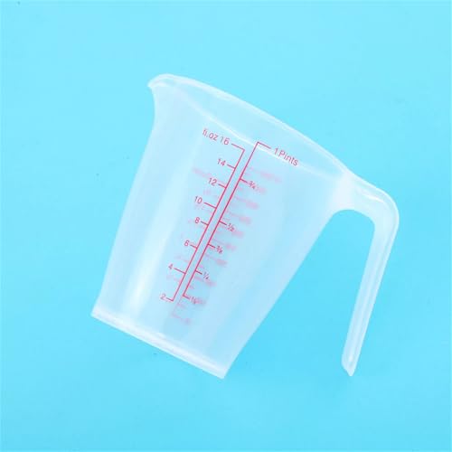 Plastic Measuring Cup 2Pcs 500ML Measuring Mug 8/16oz with Handle Graduated Pitcher for Baking Flour Oil Powder Cooking Kitchen Measure Container (500ML/0.13Gal) - color: 500ML