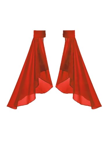 Detachable Sleeves for Wedding Dresses Chiffon Bell Sleeve Arm Covers Victorian Gothic Bridal Gown Accessories - color: Red