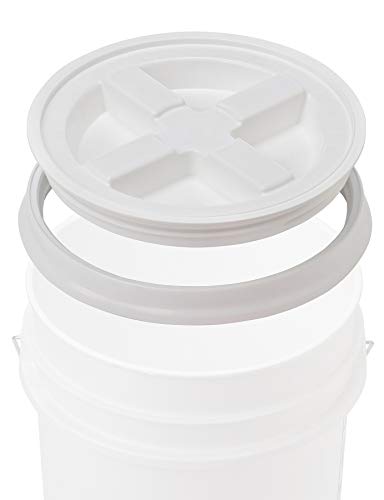 6 Gallon Large Food Grade BPA Free Bucket Pail with Airtight Screw on Lid (Pack of 2)