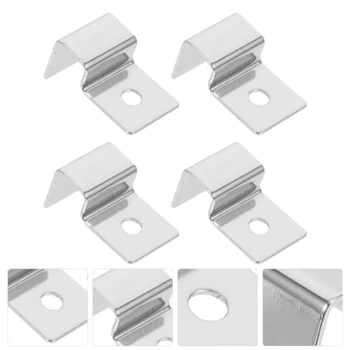 POPETPOP 4pcs Heavy Duty Stainless Steel Fish Tank Glass Cover Bracket Support for Aquarium Lid Holder Resistant for Thick Glass Aquariums