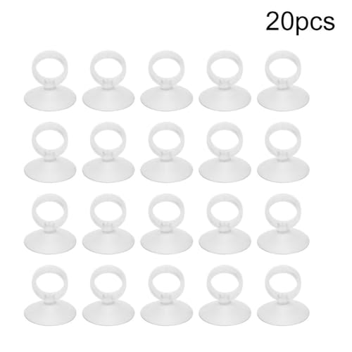 20 Pcs Silicone Aquarium Suction Cups Leak-Proof Glass Surface Mount Sucker Holder for Air Pump Tubes, Fish Tank Tube Clip for 4mm/6mm Pipes(16mm) - size: 16mm