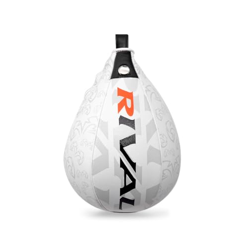 RIVAL Boxing Balanced 9" x 6" Speed Bag, Durable Construction, Resistant Bladder - color: White
