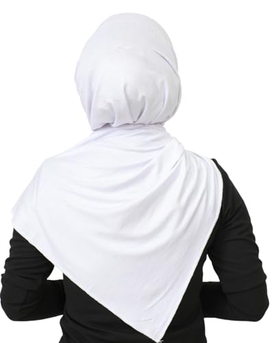 Prien Hijab for Women Viscose Scarf Lightweight Muslim Hijabs Long Shawl Islamic Scarves Turkey Silk Headscarf for Womens - color: White