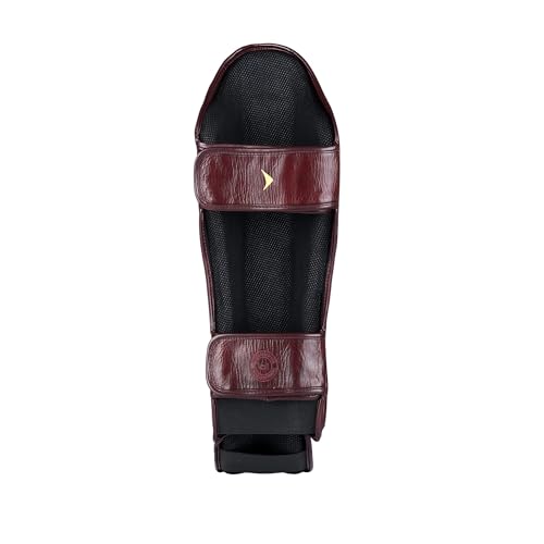 Lancer Leather Shin Guards Instep for Muay Thai - color: Red, size: Small