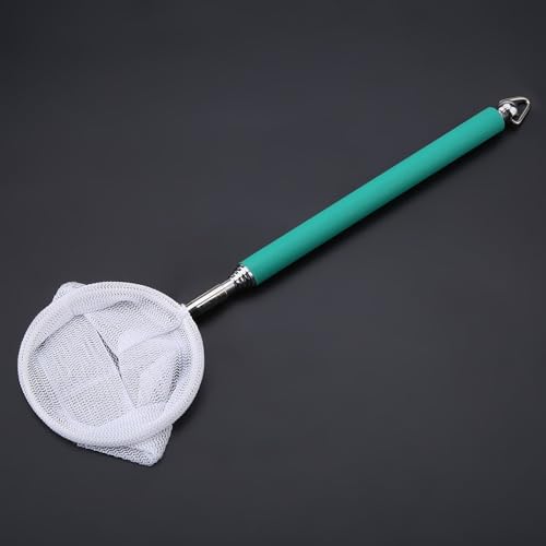 Green/Red Square Round Metal Aquarium Fish Net Mini Size Extendable Telescopic Fish Shrimp Landing Net Aquarium Fish Tank Tool - style: Green Round
