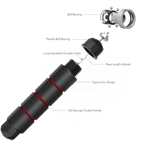 Jump Rope, Tangle-Free Rapid Speed Jumping Rope, adjustable jump rope, suitable for women, men, and children, suitable for home gyms, sports and fitness equipment, and slim figures - color: Black+Red