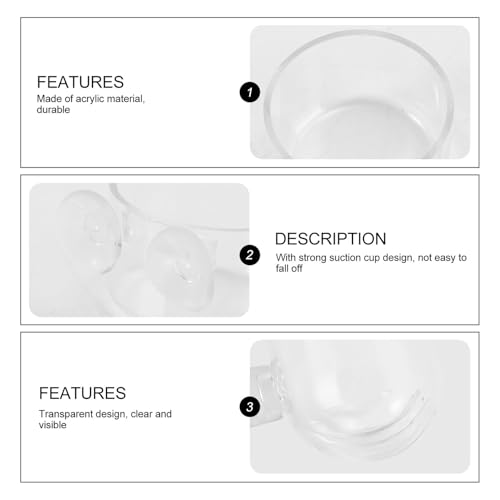 NUOBESTY 2pcs Aquarium Feeder Cup Fish Food Container Worm Holder Acrylic Fish Tank Feeding Device with Suction Cup for Freshwater and Saltwater