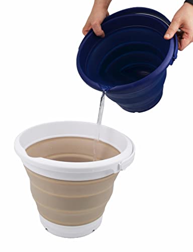 SAMMART 5.5L (1.4 Gallon) Collapsible Plastic Bucket - Foldable Round Tub - Portable Fishing Water Pail - Space Saving Outdoor Waterpot. (Royal Blue, 1) - color: Royal Blue