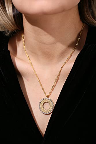 Qitian Islamic Jewelry Gifts for Women Muslim Pendant Gold Allah Arabic Necklaces Ayatul Kursi Necklace Islam Eid Ramadan Gifts - color: A-Gold