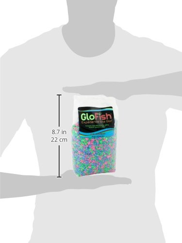 GloFish Aquarium Gravel, Pink/Green/Blue Mix, Complements GloFish Tanks, 5 Pounds - color: Pink/Green/Blue Fluorescent, size: 4 x 5 x 9 inches ; 5 pounds