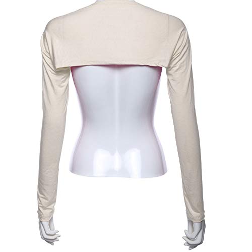 Women Anti-UV Cooling Shawl UV Protection Arm Sleeves Sun Protector for Golfing Riding Running Outdoor Activities - color: Beige