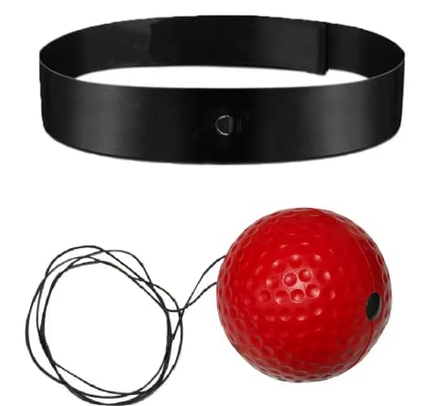 Boxing Reflex Speed Punch Ball with Headband, 6cm Ball for Kids and Adults, Stress Relief Training Equipment for Gym, Muay Thai, Sanda - color: Red