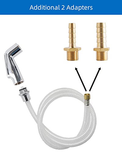Universal Kitchen Sink Side Sprayer Head/Water Hose/Holder, Silver Chrome | Quick Side Connector Compatible with Moen Faucet Sprayer Replacement, Kitchen Sink Faucet Sprayer Attachment - color: Chrome