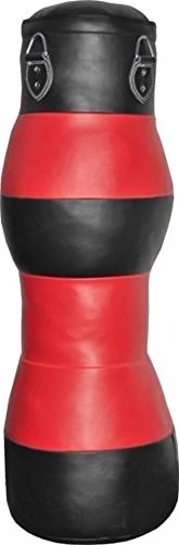 Bestzo MMA Pound/Floor Striking Dummy Punching Bag Cylinder Shape - Hanging Stripes Red/Black -Unfilled - size: 70 Inch (6ft)