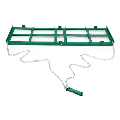 96" Heavy Duty Steel Driveway Drag Harrow with Chain Harrow System, Tow-Behind Gravel Leveler for ATV/UTV, Lawn & Utility Tractors, Durable Landscape Leveling Tool for Driveways, Dirt & Sand