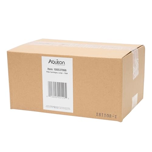 Aqueon Replacement Filter Cartridges For Filter Models 20, 30, 40, 50, and 75, and Canister Models 200, 300, and 400, Large, 15 pack | Fish tank filter cartridge with activated carbon, rinse-install tab, change every 4 weeks, fits canister filter 200-400