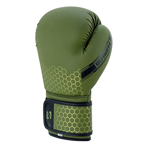 PFG Ultimate Series Boxing Gloves - Boxing MMA Muay Thai Training and Bag Work - color: Olive Green