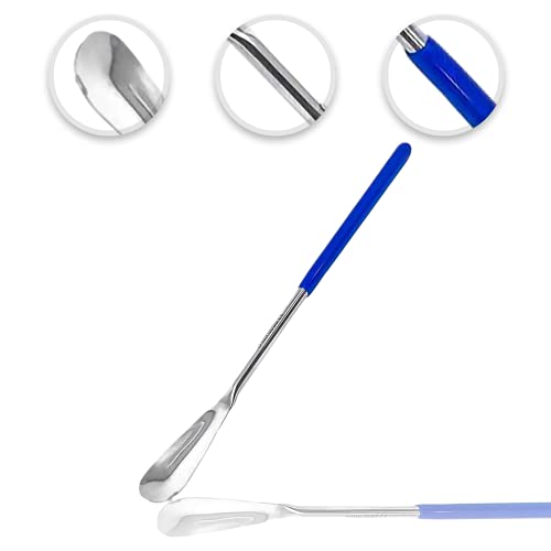 Stainless Steel Micro Lab Flat Spoon Spatula Sampler with Vinyl Handle 6″ (15.24 cm)