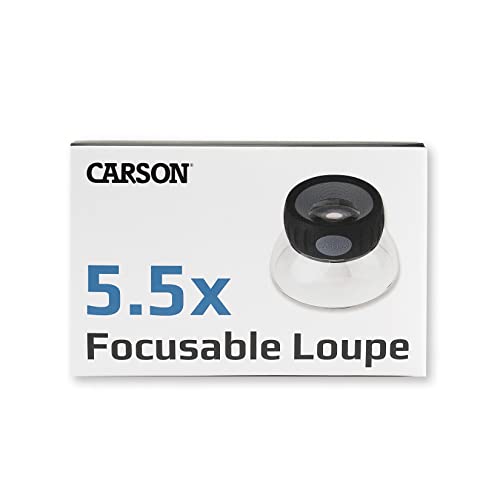 Carson LumiLoupe Plus 5.5X Power Stand Loupe Magnifier with Dual Lens Focusing System (LO-06) - style: 1.75" Diameter (5.5x)