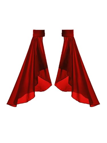 Detachable Sleeves for Wedding Dresses Chiffon Bell Sleeve Arm Covers Victorian Gothic Bridal Gown Accessories - color: Wine Red