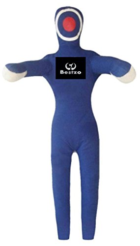 Bestzo MMA Jiu Jitsu Judo Punching Bag Grappling Dummy Blue Standing Position -Unfilled - color: Canvas Blue, size: 48 inches (4 ft)