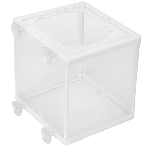 Aquarium Fish Breeder Box Isolation Hatchery with Detachable Frame Locking Feet and Powerful Suction Cup for Fish Fry Hatching Pairing Reproduction and Tank Separation (S) - size: S