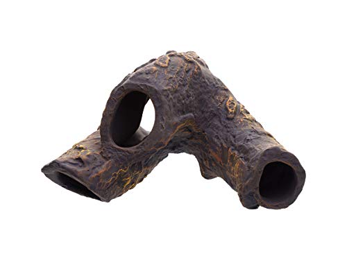 Aquarium Ceramic Decorations Cave Betta Stone Decor - Aquarium Fish Tank Hideway Decor for breeding Cichlids Plecos Betta Toys Hideout (Snag)