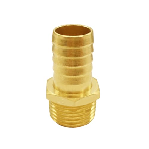 Uenede Brass 1/2" NPT Male to 1/2" Hose Barbed Fittings, 6PCS | Barb Pipe Fittings with Clamps Air Line Repair Connectors for Water Oil Gas - size: 1/2"Barb, style: 1/2"NPT Male