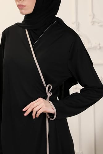 MILABELLA 100% Cotton Prayer Clothes Muslim Dresses for Women, Abaya Dress for Women, Side tie Prayer Dress Robe - size: Small-Medium