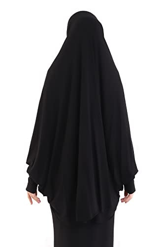 ihvan online, Women Muslim Hijab Cover, Islamic Khimar, Long Salah Clothes. Prayer Hijab for Women - color: Black