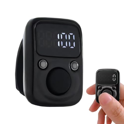 Hand Counter Clicker Portable Hand Finger Counting Clicker | Smart for Family Friends Home Young People Elderly Office Daily Wear - color: Black